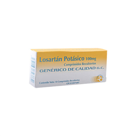 LOSARTAN POTASICO 100 MG X 10 TABELTAS GENÉRICO DE CALIDAD