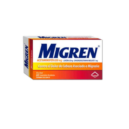 MIGREN 650MG/50MG/1G X 20 TABLETAS
