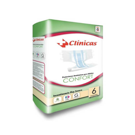 PAÑAL CLINICA CONFORT TALLA G X 6 UNID