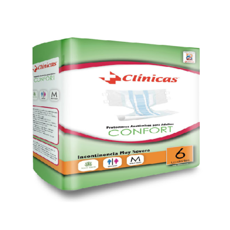PAÑAL CLINICA CONFORT TALLA M X 6 UNIDADES