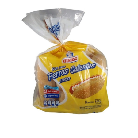 PAN DE PERRO JUMBO X 8 UNIDADES 500 GR
