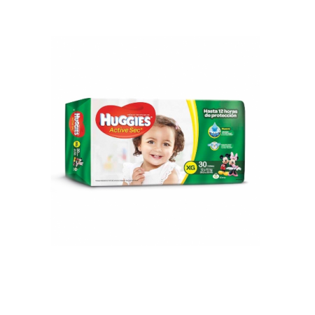 PAÑALES HUGGIES TALLA XG X 30 UNIDADES