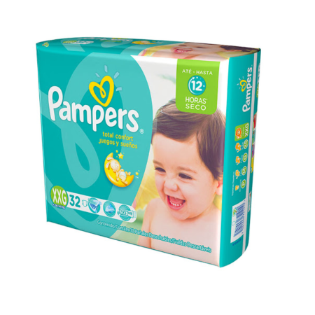PAÑALES PAMPER JUEGO Y SUEÑOS XXGE